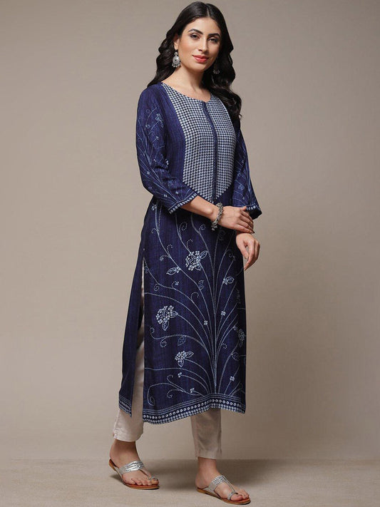 Biba Floral Printed A-Line Kurta | Grab2Buy