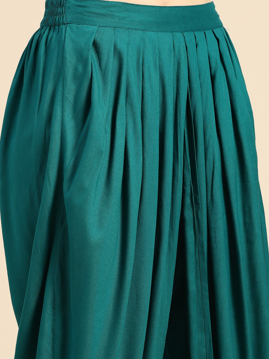 Sangria Women Mustard Yellow & Green Kurta with Dhoti Pants - Grab2buy