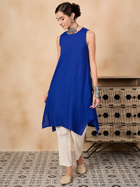 InWeave Ink Blue Short Kurta | Grab2Buy