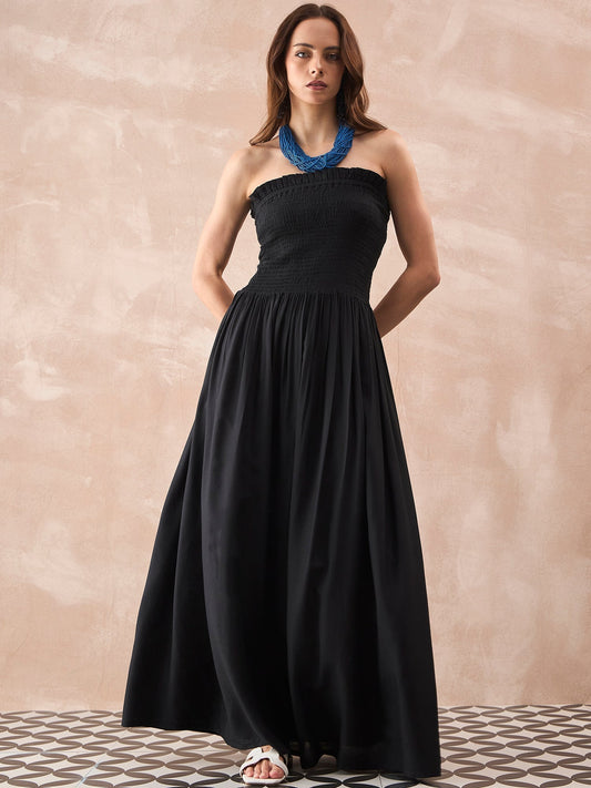 InWeave Black Solid Off Shoulder Dress