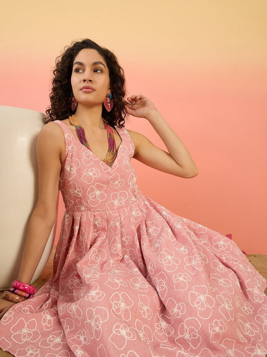 InWeave Pastel Peach Rubber Sweetheart Dress