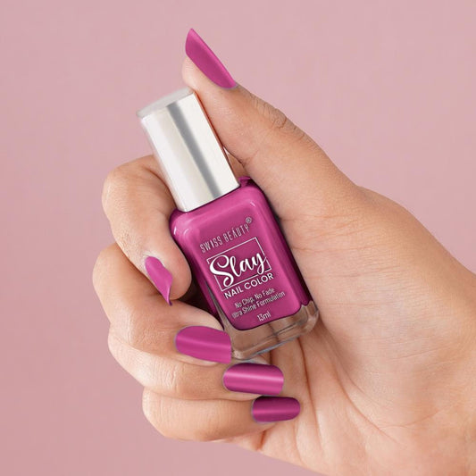 Swiss Beauty Slay Nail Color Ultra Shine Formulation - 12 Ruspberry