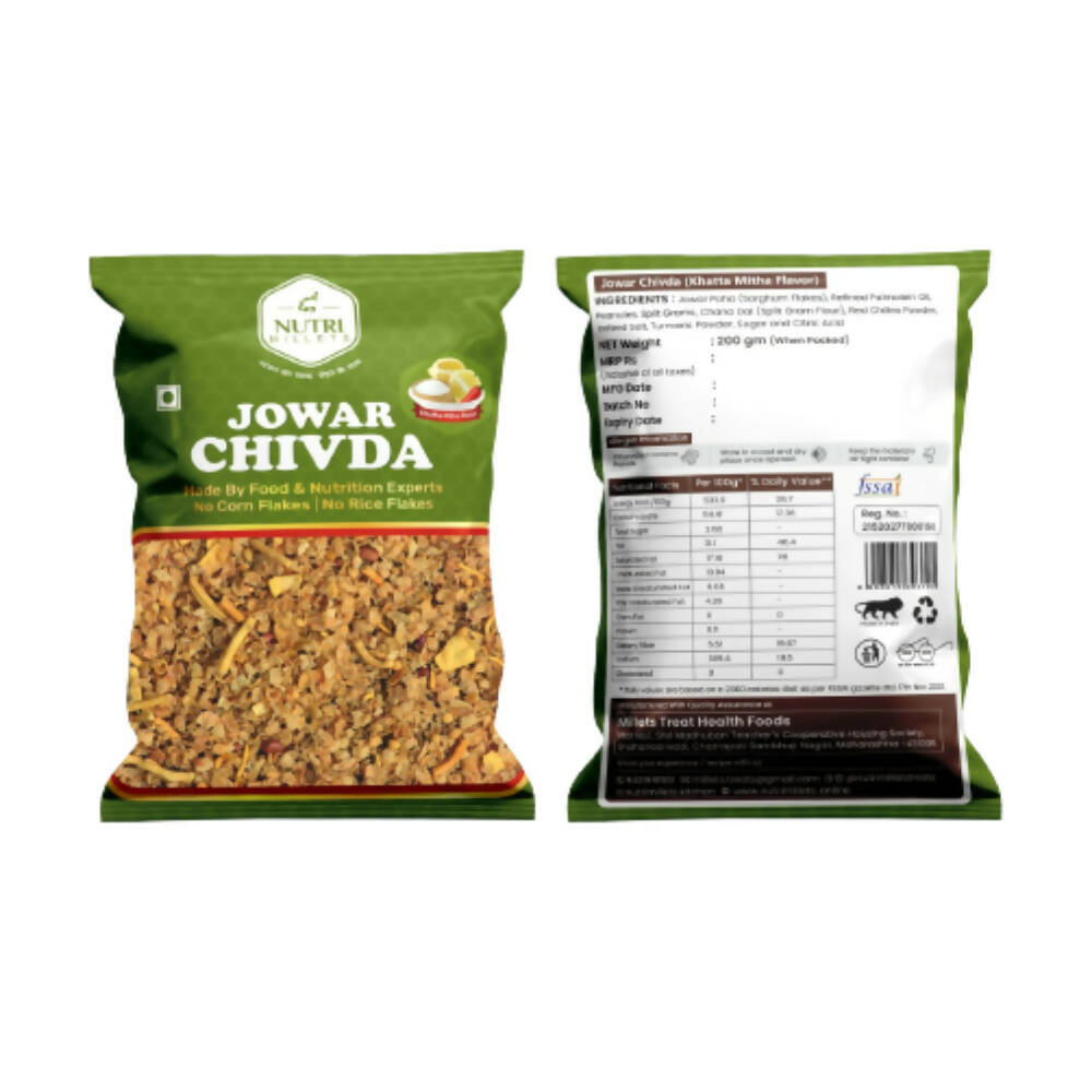 NutriMillets Jowar Flakes Chivda - Khatta Mitha Flavor - Grab2buy