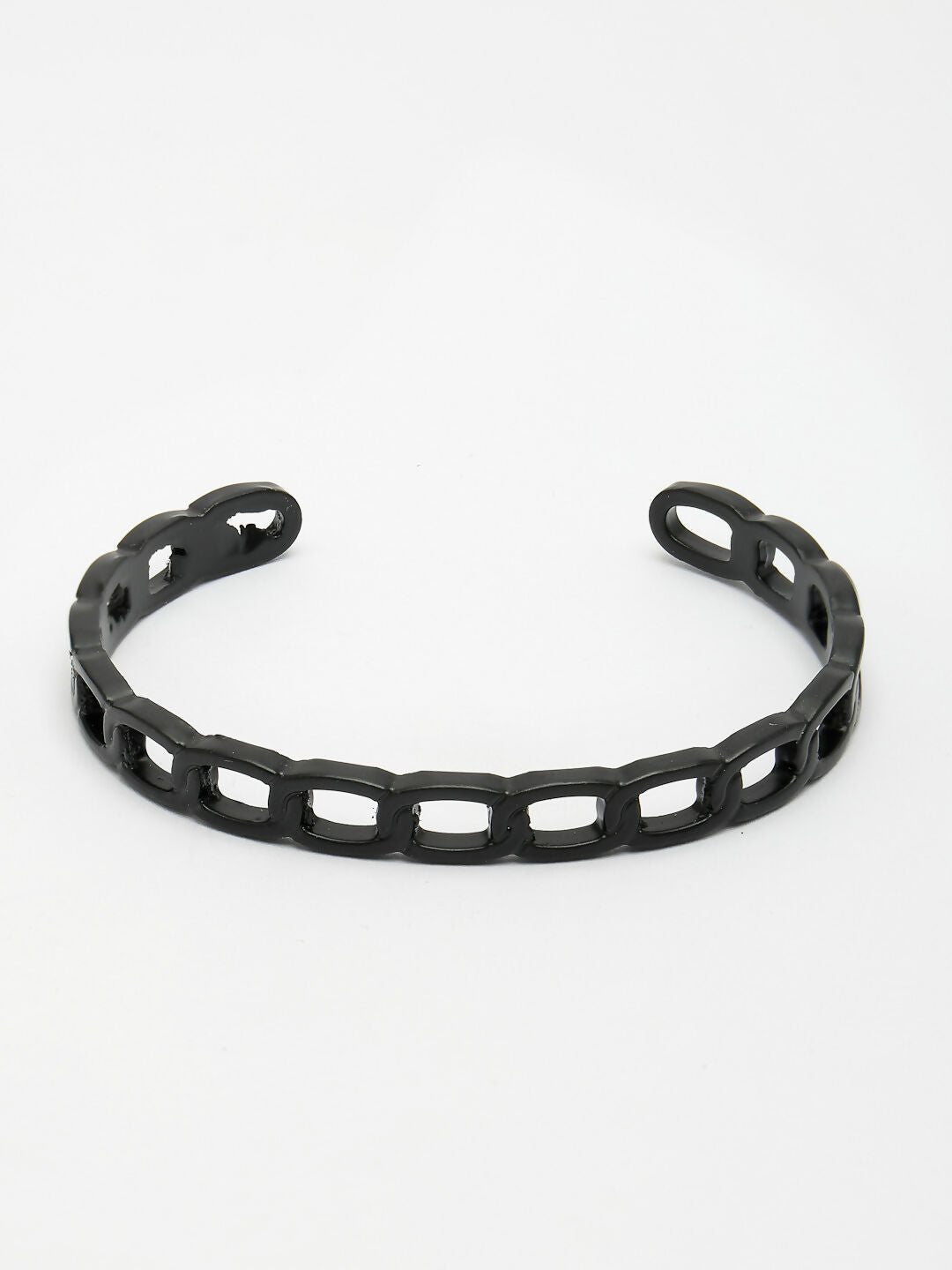 NVR Men's Black Rhodium-Plated Metal Cuff Bracelet - Grab2buy