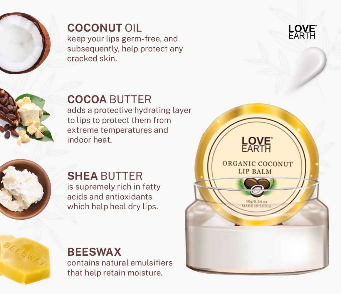 Love Earth Organic Coconut Lip Balm - Grab2buy