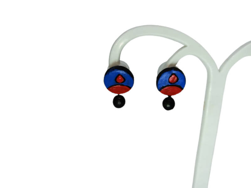 Terracotta Round Shaped Ear Studs