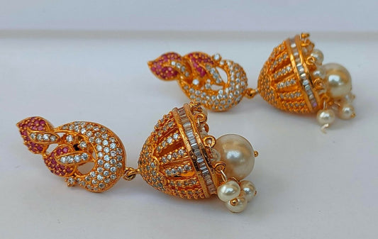 Ad Ruby Designer Jhumkas - Grab2buy