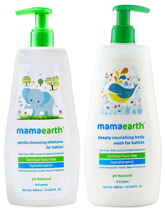 Mamaearth Gentle Cleansing Natural Baby Shampoo & Mamaearth Deeply Nourishing Natural Baby Wash Genie India