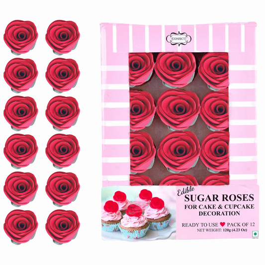 Confect Crimson Pink | Edible Sugar Roses Topper