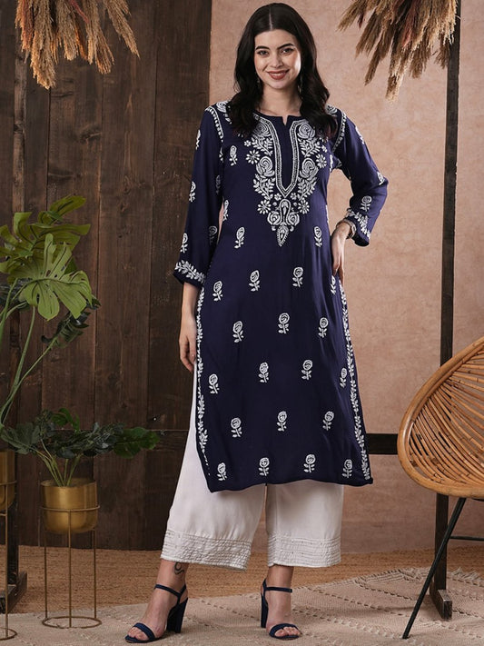 ADA Women Ethnic Motifs Printed Thread Work Kurta
