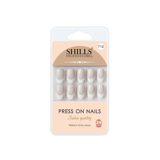 Shills Professional Reusable Press On Nails French Oval - SPN712
