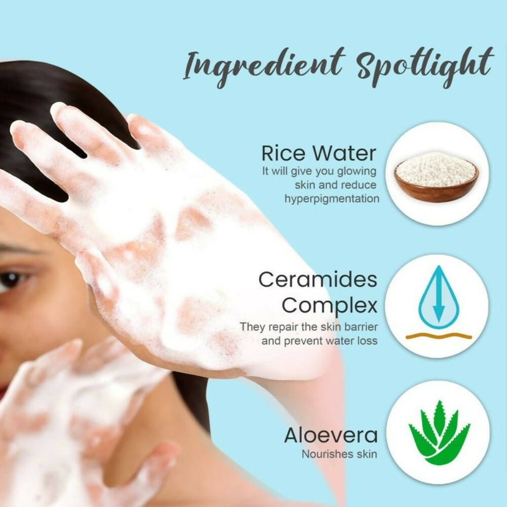 Glamveda Rice & Ceramide Glass Skin Face Wash - Grab2buy