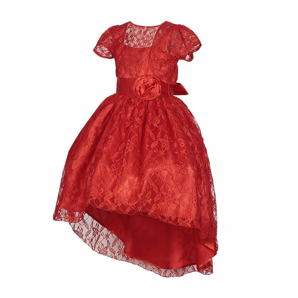 Asmaani Baby Girl's Red Colour Satin A-Line Maxi Full Length Dress (AS-DRESS_22157) - Grab2buy