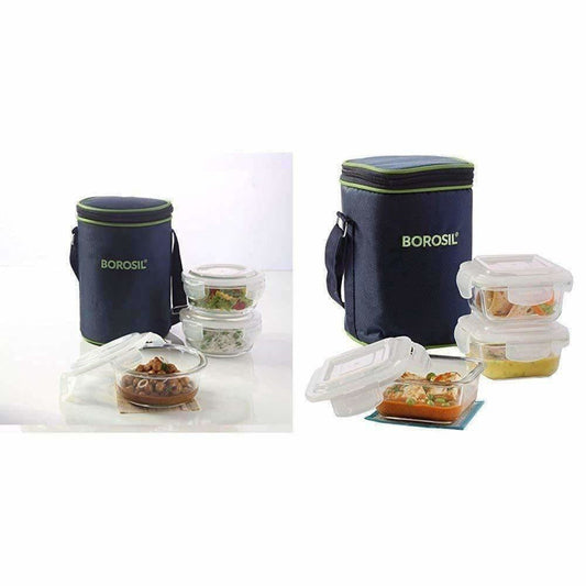 Microwavable Containers with Lunch Bag, 400ml, Set of 3 - Grab2buy