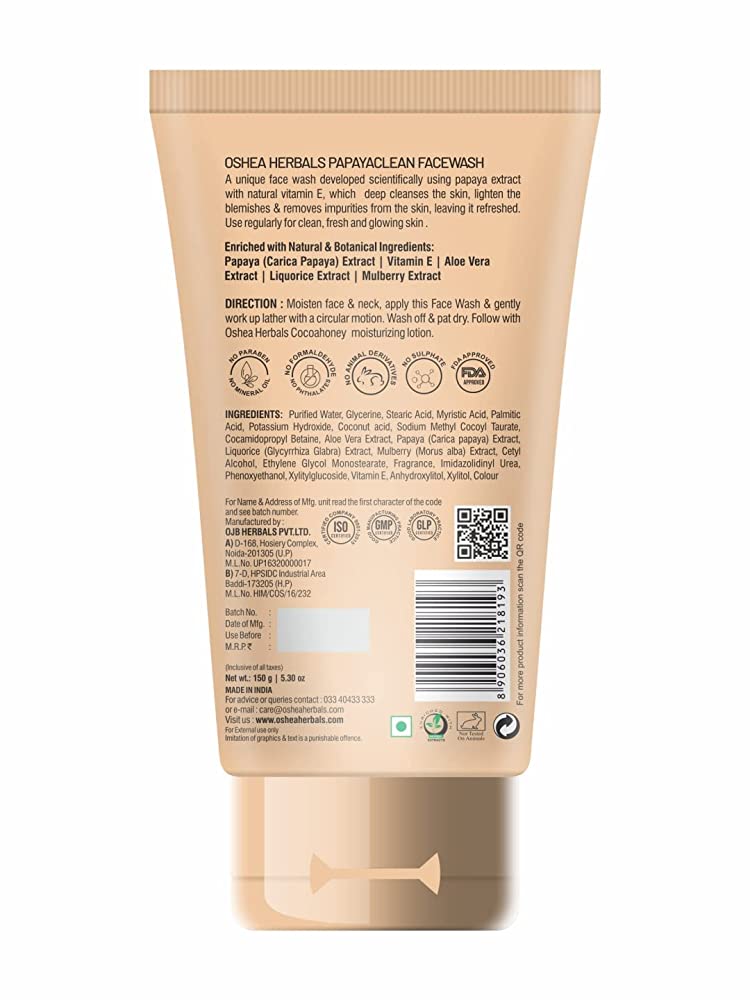 Oshea Herbals Papayaclean Anti Blemish Face Wash - Grab2buy