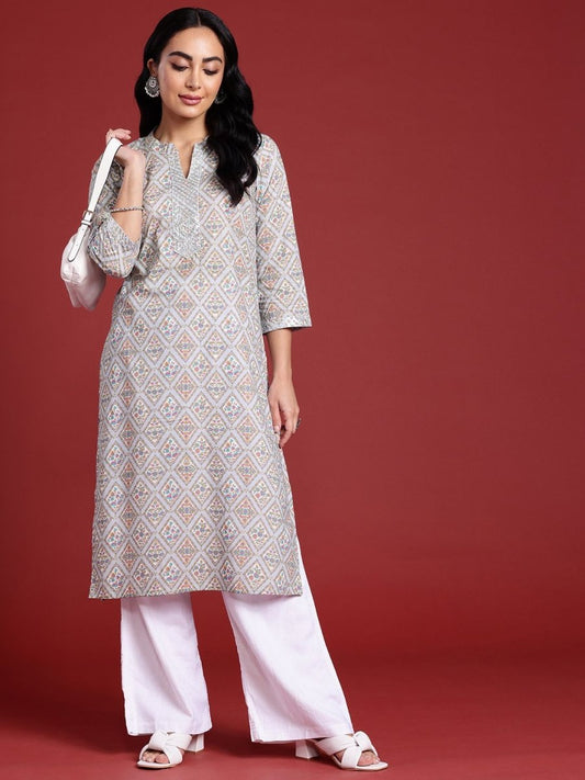 Anouk Women Floral Printed Gotta Patti Kurta | Grab2Buy