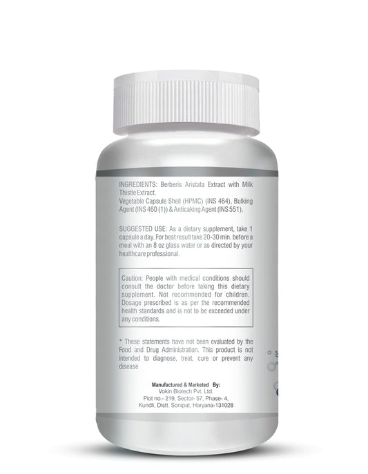 Vokin Biotech Berberis Berberine 95% with Milk Thistle Vegetable Capsules Grab2Buy Vokin Biotech Grab2Buy
