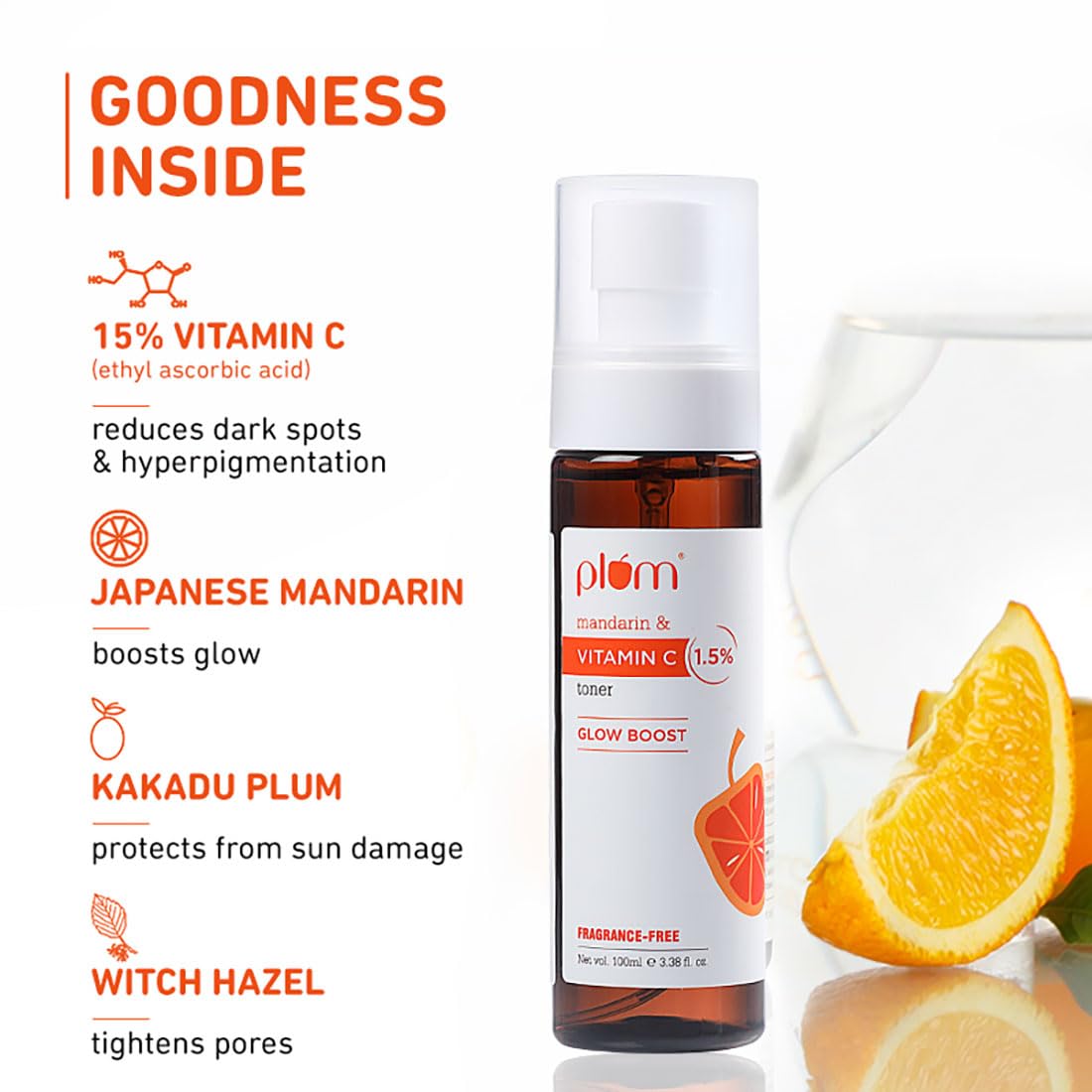 Plum 1.5% Vitamin C Toner with Mandarin for Glowing Skin - Grab2buy