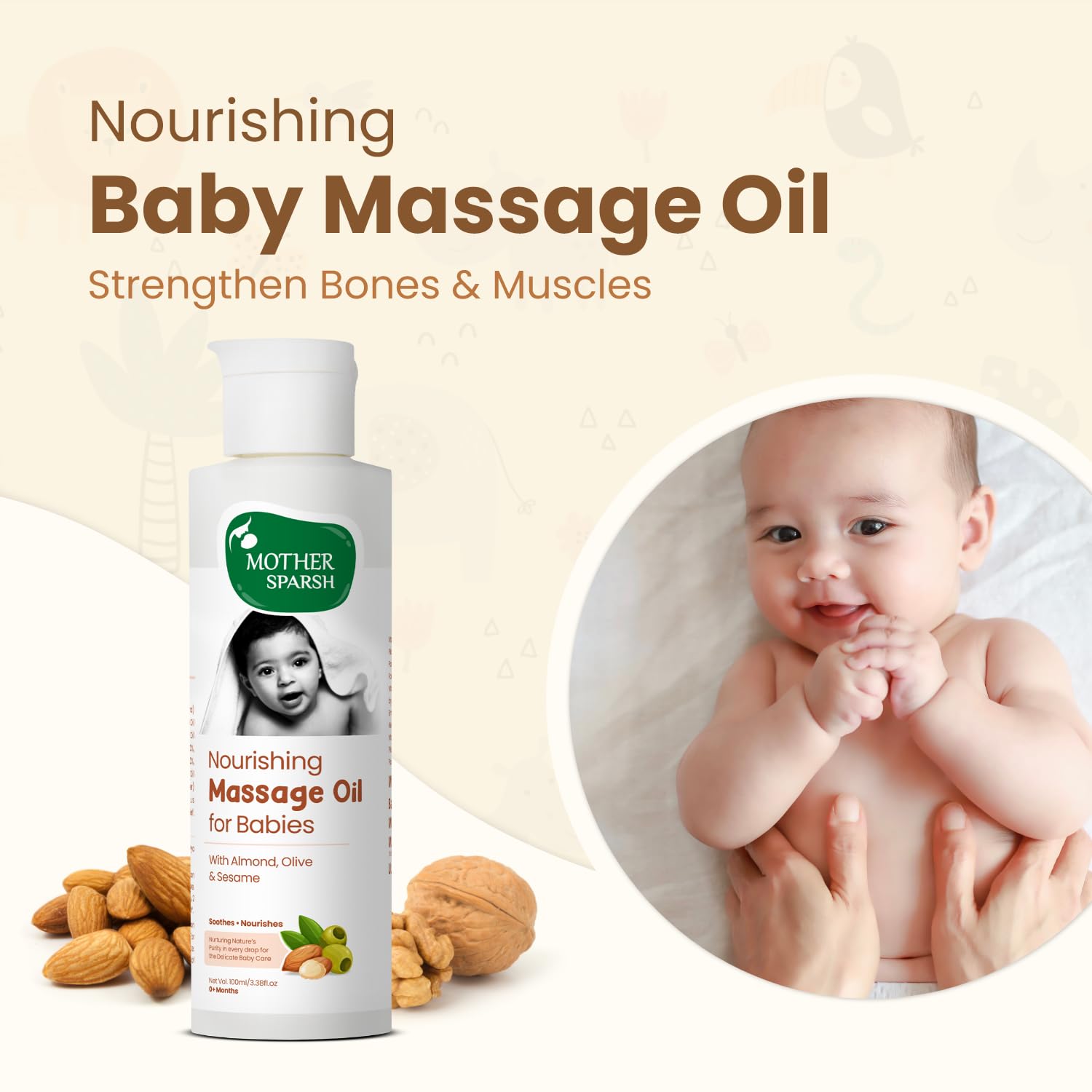 Mother Sparsh Gift Set for Babies, Combo of 5 Baby Skin Care Essentials (Sunshine Box) - Grab2buy