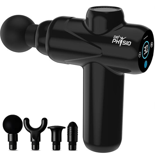 Dr Physio USA Touch Dynamo 1049 Percussion Gun Massager for Full Body Pain Relief, Rechargeable Cordless Deep Tissue Massage Machine for Legs & Arms, Use at Home, Gym & During Travel | Grab2Buy