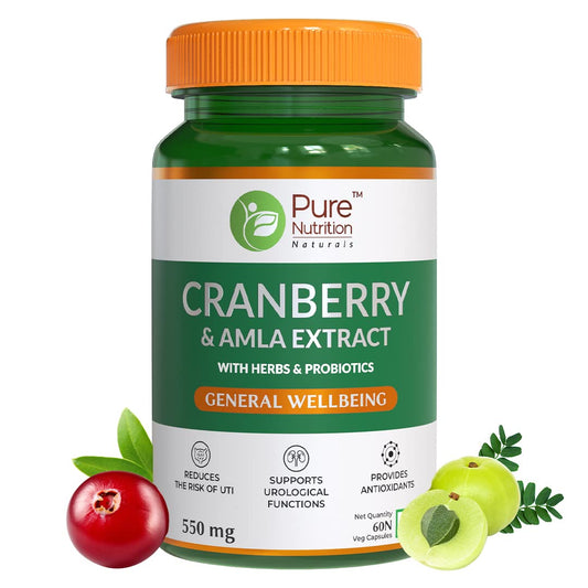 Pure Nutrition Cranberry & Amla Extract Veg Capsules - Grab2buy