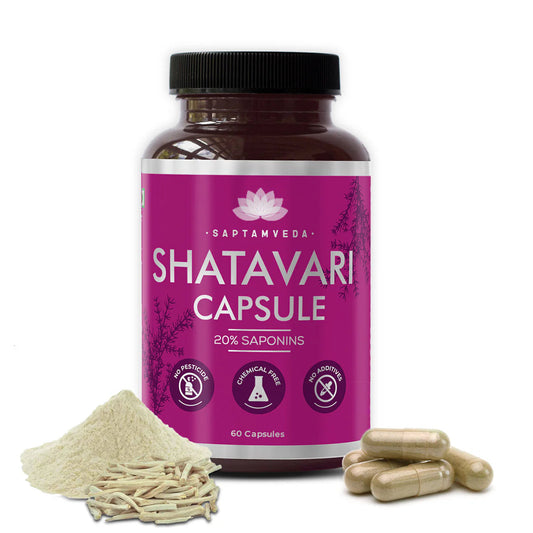 Saptamveda Organic Shatavari Capsules Genie India