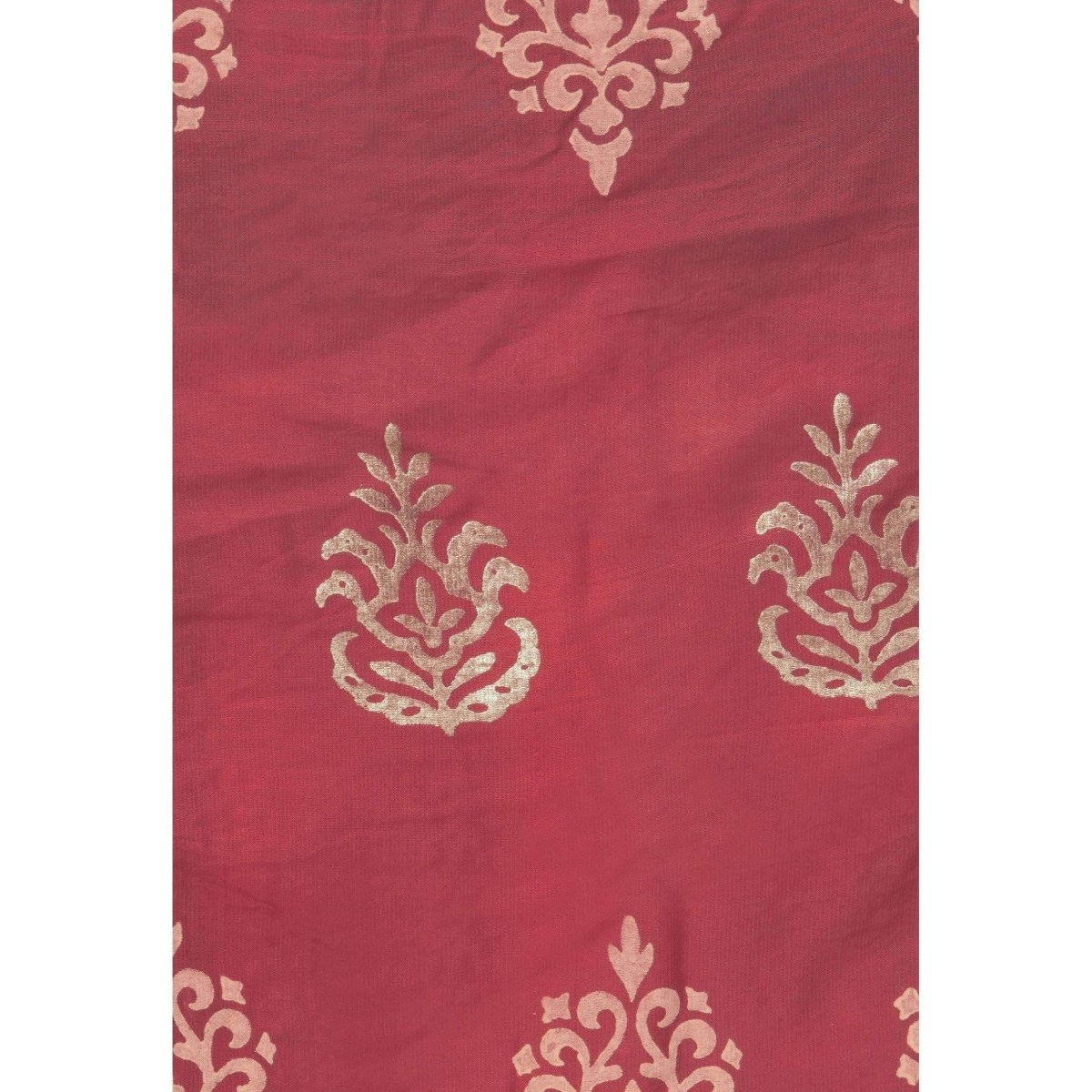 A R SILK Mehroon Color Chanderi gold print Chanderi cotton Dupattas & Chunnis