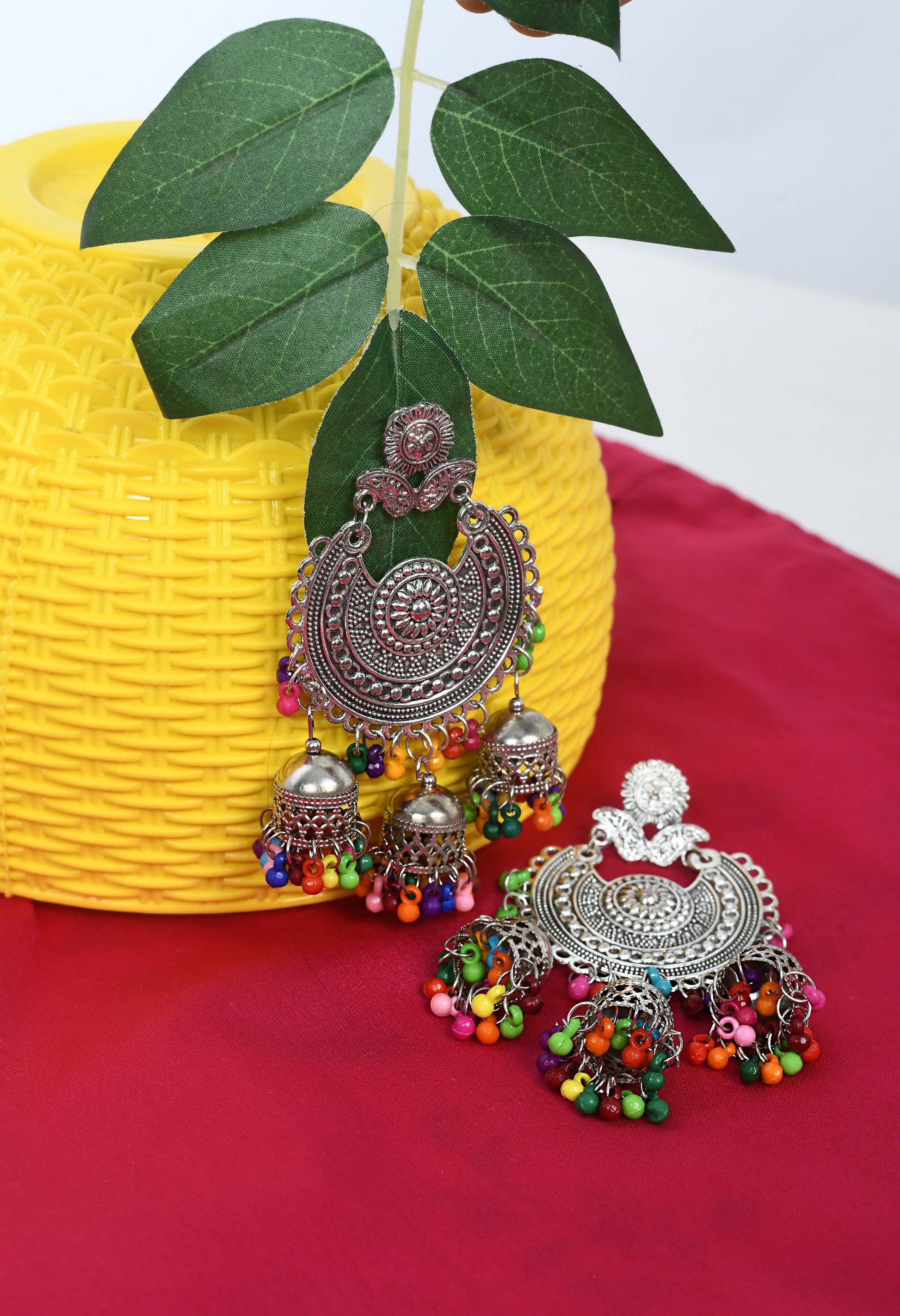 Mominos Fashion Johar Kamal Beautiful Jhumkas With Maang Tikka - Grab2buy
