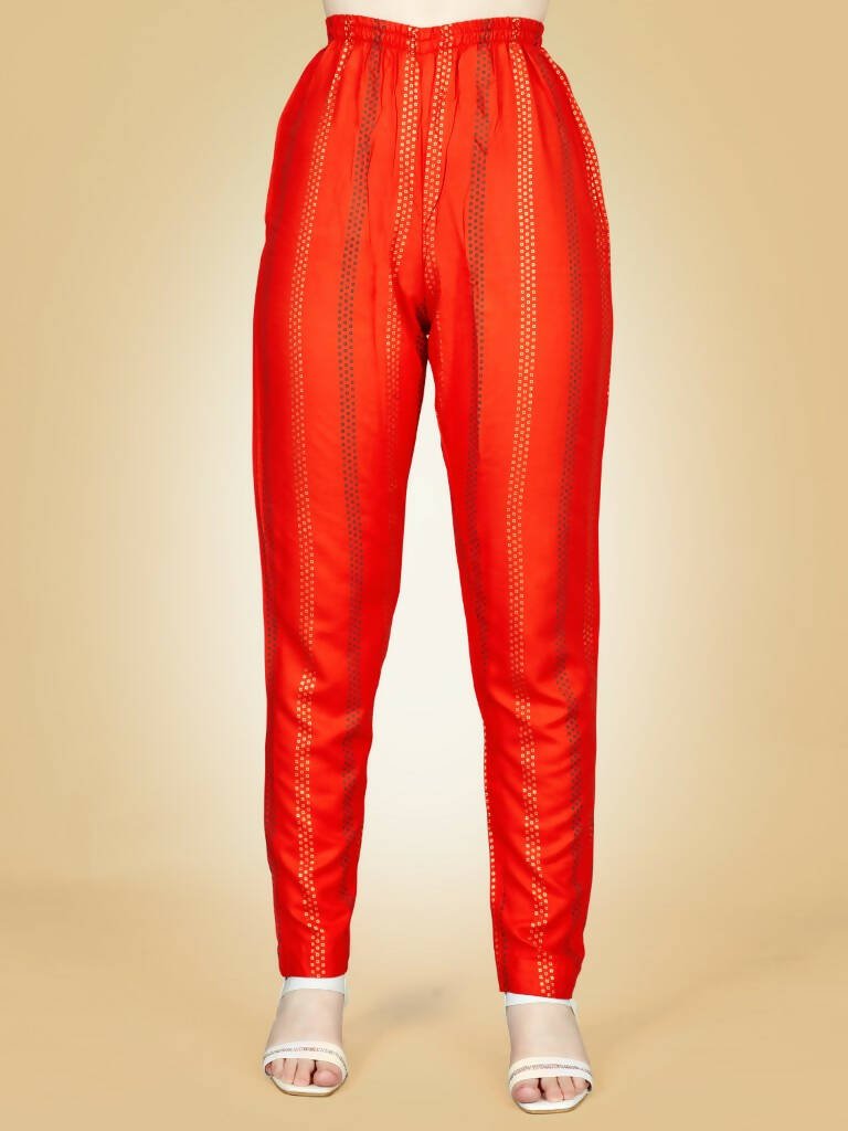 Aastha Fashion Women's Orange Viscose Rayon Embroidered Kurta Pant Set - Grab2buy