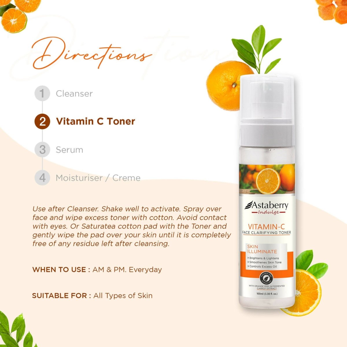 Astaberry Indulge Vitamin C Facial Toner - Grab2buy