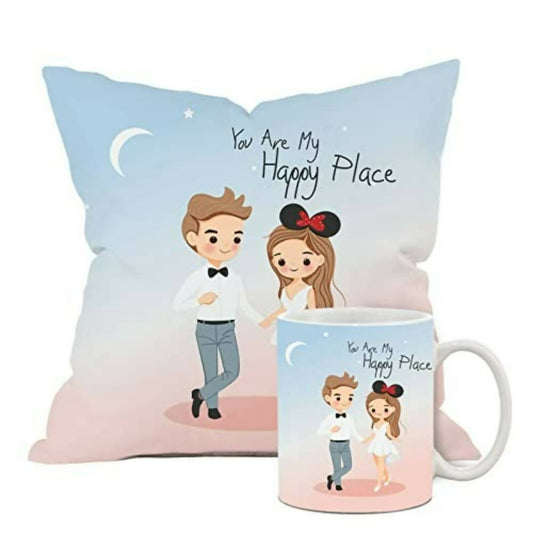 The Purple Tree Polyester Valentines Day Gift Set Of Cushion And Mug Grab2Buy Generic Grab2Buy
