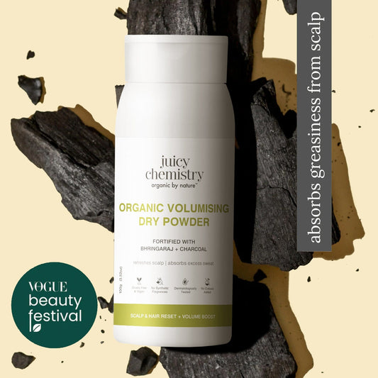 Organic Volumising Dry Powder Fortified with Bhringaraj + Charcoal