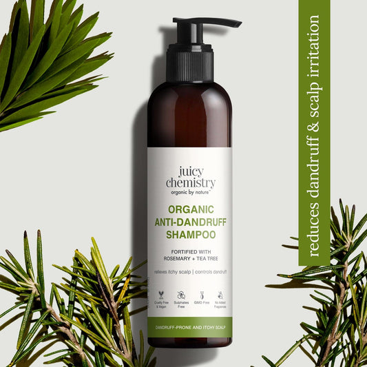 Organic Anti-Dandruff Shampoo Fortified with Rosemary + Tea Tree