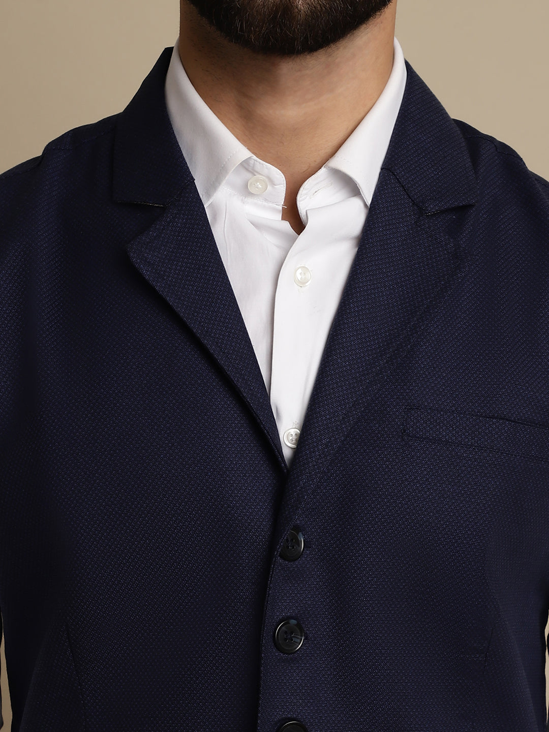 Even Apparels Men's Blue Waistcoat with Notched Lapel - Grab2buy