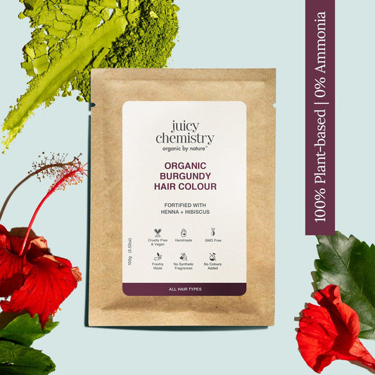 Organic Burgundy Hair Colour Fortified with Henna + Amla