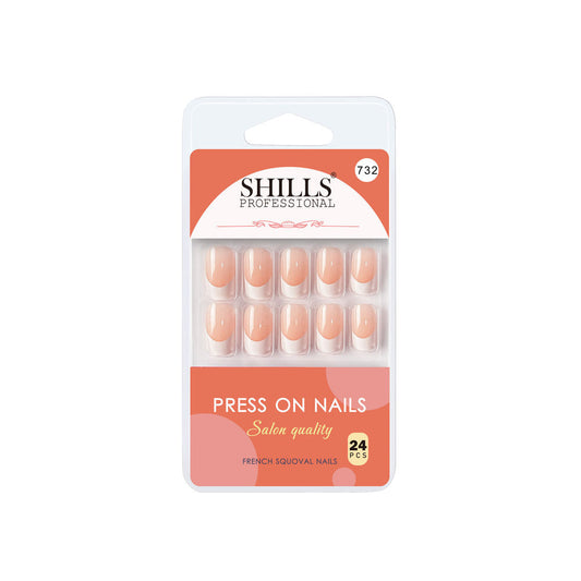 Shills Professional Reusable Press On Nails French Square - SPN732