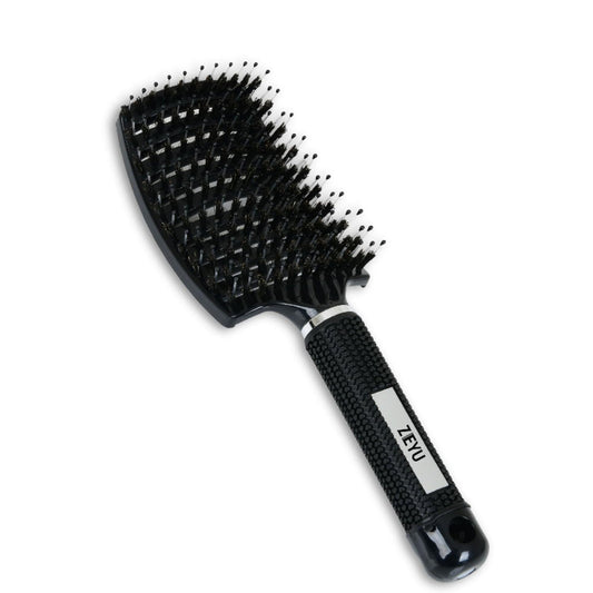 ZEYU Detangler Big Curved Brush With Natural Boar Bristles- Black Grab2Buy ZEYU Grab2Buy