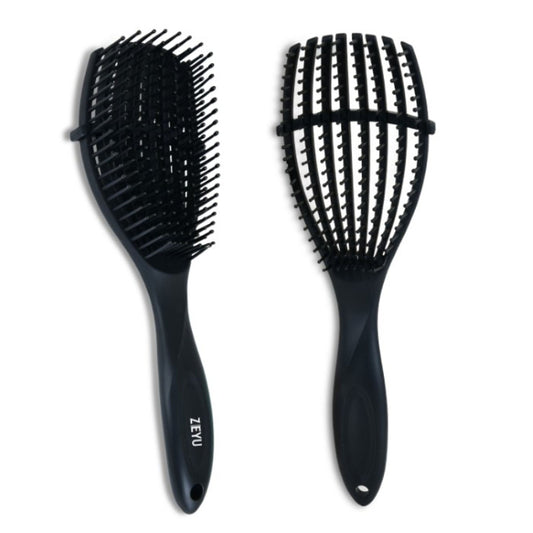 ZEYU Detangler Hairbrush for Curly Hair – 8-Row Flexible & Soft Nylon Bristles - Black Grab2Buy ZEYU Grab2Buy