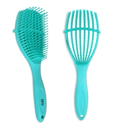 ZEYU Detangler Hairbrush for Curly Hair – 8-Row Flexible & Soft Nylon Bristles - Green Grab2Buy ZEYU Grab2Buy