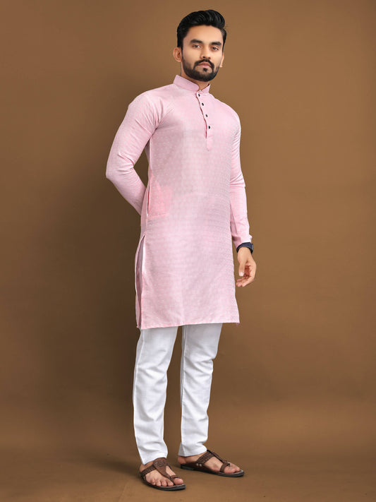 Mens Silk Kurta With Pajama For Wedding Party Wear by Infinity Export