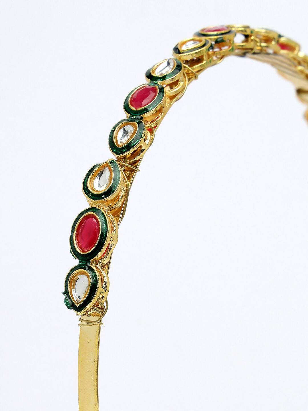 NVR Women's Multi colour Kundan Gold-Plated Embellished Hairband - Grab2buy
