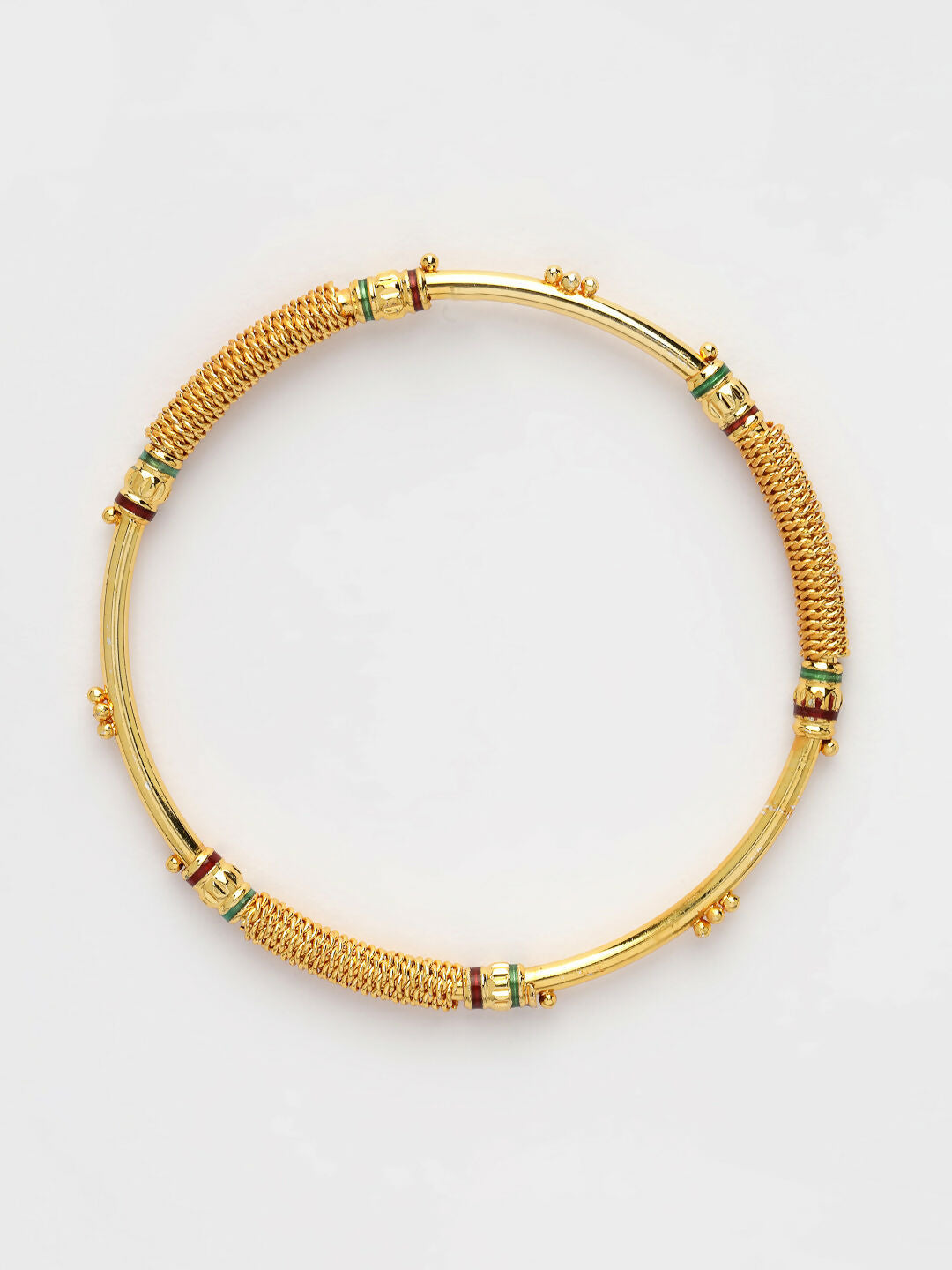 NVR Women's Set of 2 Gold-Plated Handcrafted Traditional Bangles - Grab2buy