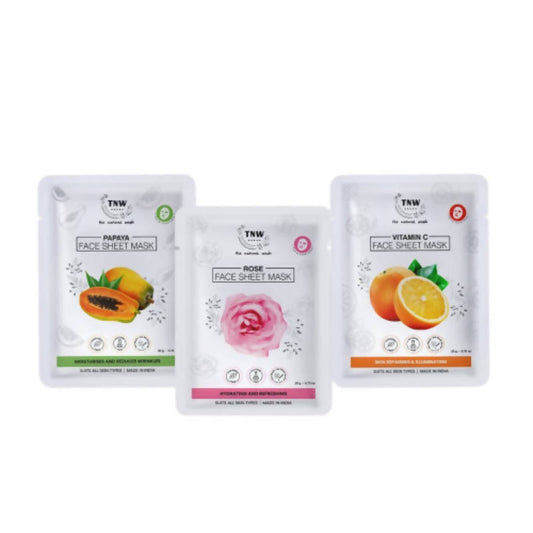 The Natural Wash Rose, Papaya, and Vitamin C Face Sheet Masks Combo Pack Grab2Buy The Natural Wash Grab2Buy