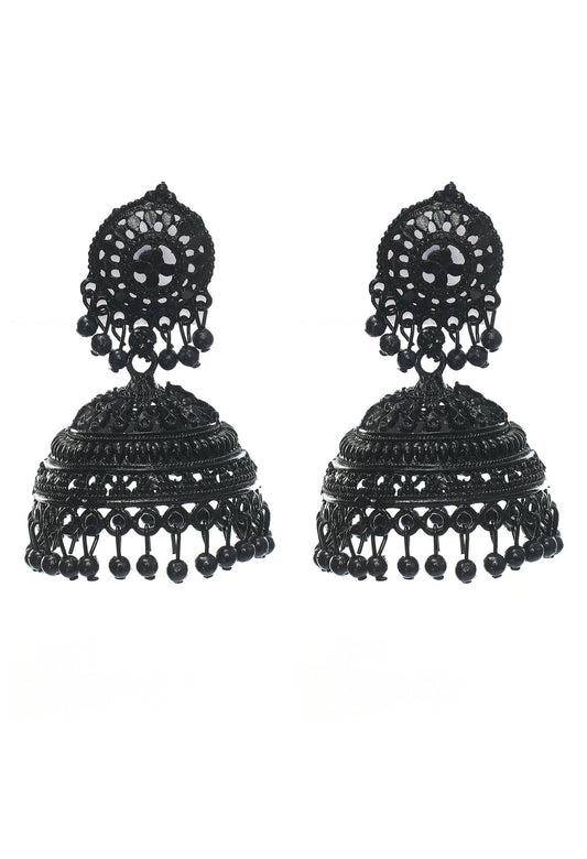 Mominos Fashion Johar Kamal Latest Design Black Color Jhumkas - Grab2buy