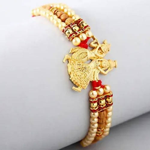Krishna Designer Rakhi and Cashew Jar