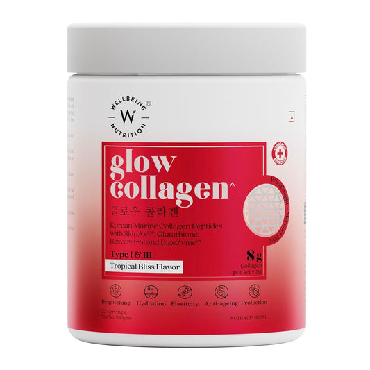 Wellbeing Nutrition Glow Korean Marine Collagen Peptides-Tropical Bliss Flavor - Grab2buy