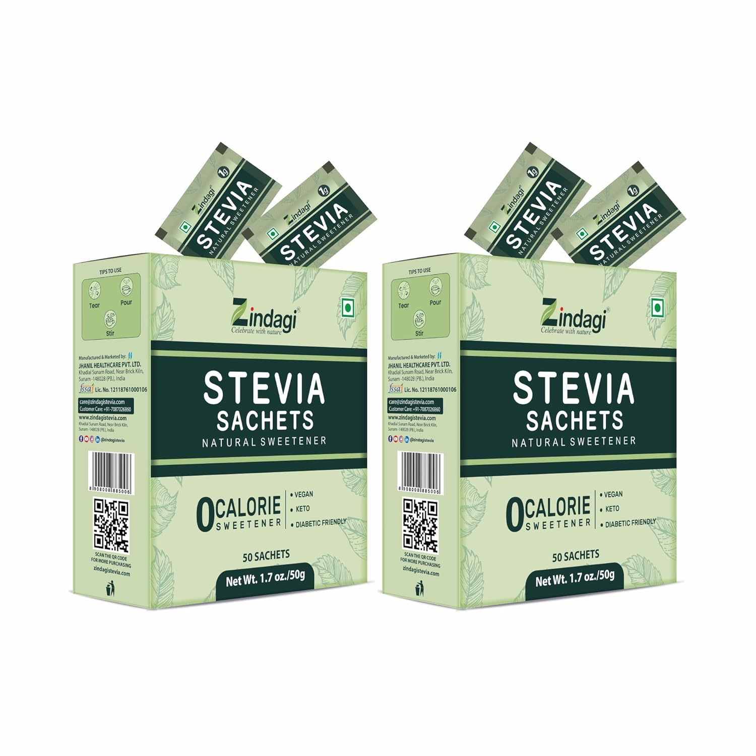 Zindagi Stevia Nature's Sweetener Sachets - Grab2buy