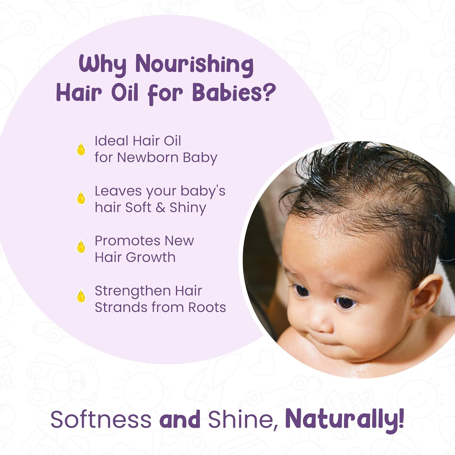 Mother Sparsh Nourishing Baby Hair Oil, Soothe & Nourishes Delicate Baby Scalp, Suitable Hair Oil for Newborns - Grab2buy