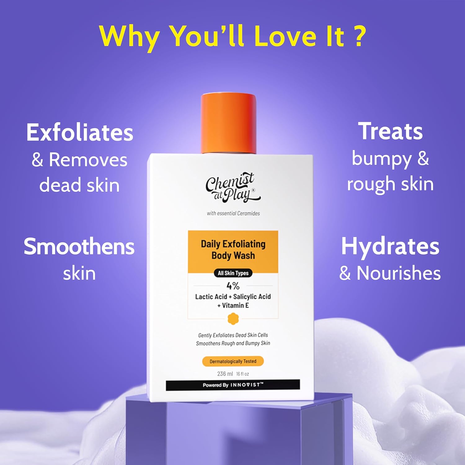 Chemist At Play Exfoliating Body Wash, 4% (Salicylic Acid, Vitamin E and Lactic Acid) - Grab2buy