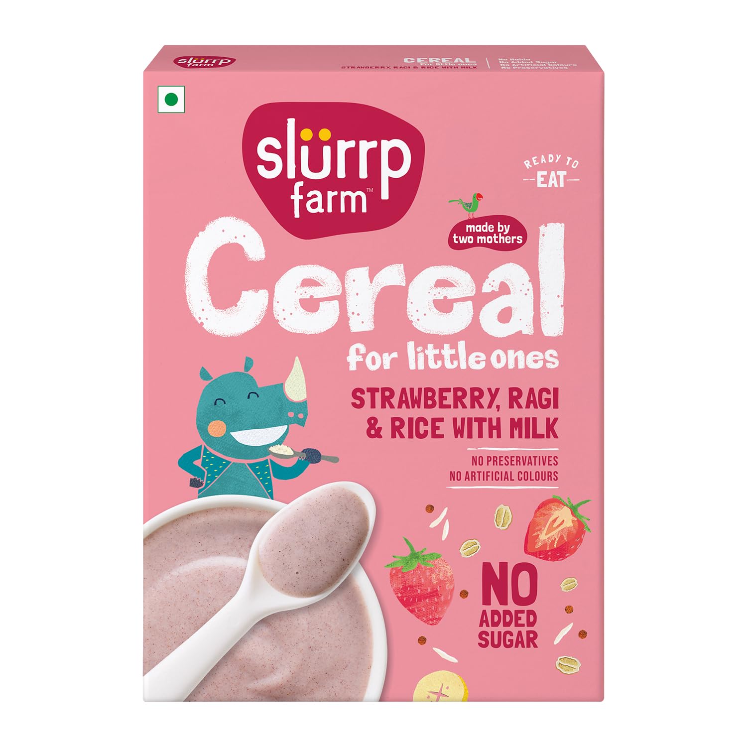 Slurrp Farm Instant Cereal With Ragi, Rice & Strawberry with Milk - Grab2buy